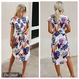 Tropical print dress